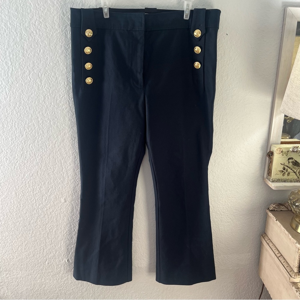 Derek Lam 10 Crosby Robertson Cropped Flare Sailor Trouser Pants Navy Size 16 - Picture 5 of 16